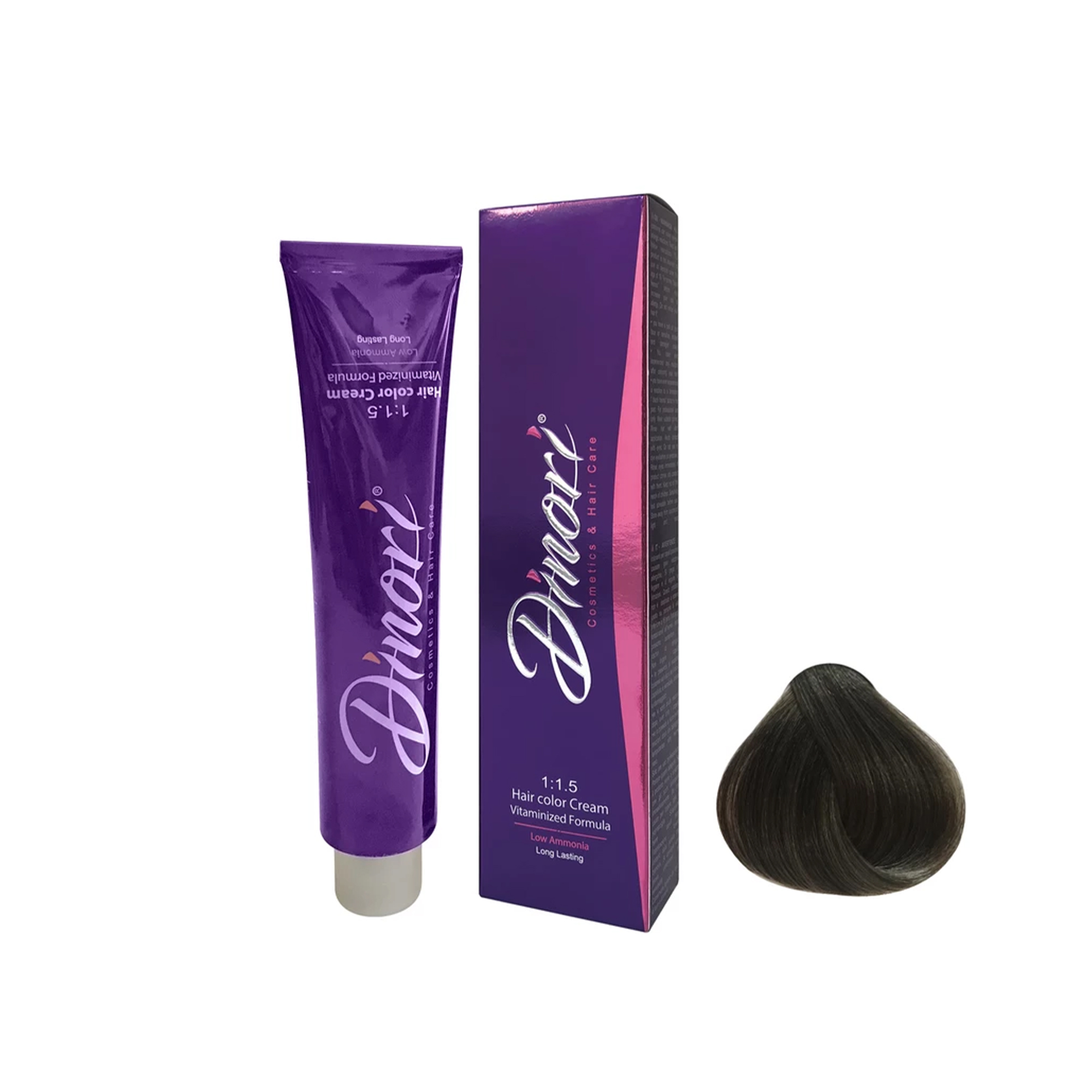 رنگ موی بدون آمونیاک دینوری، شماره 11-6، حجم 100 میلی لیتر، رنگ زیتونی قهوه ای تیره