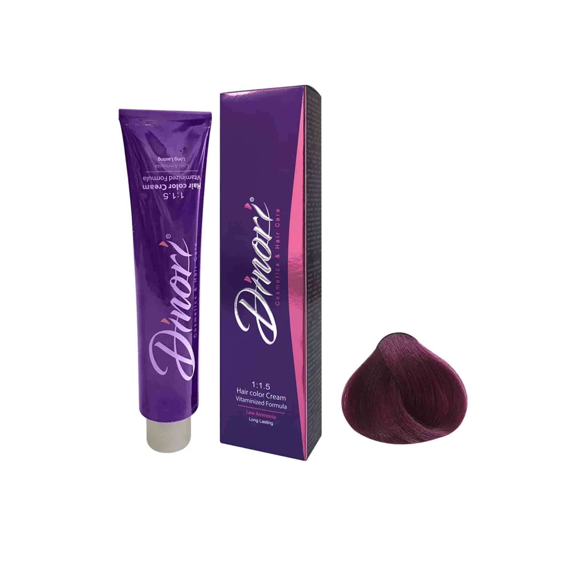 رنگ مو بدون آمونیاک دینوری، شماره 7.20، حجم 100 میلی لیتر، رنگ بنفش خیلی روشن