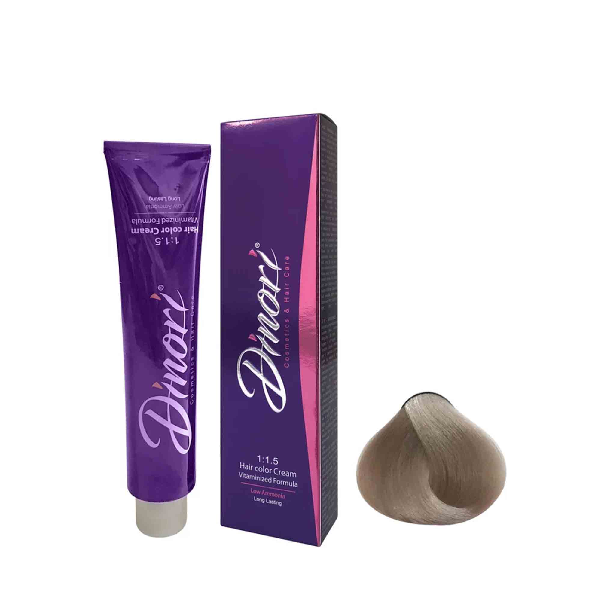 رنگ مو بدون آمونیاک دینوری سری Professional شماره DR8 حجم 100 میلی لیتر رنگ شنی